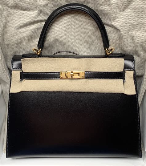 hermes kelly 28 black box calf|kelly 28 gold hardware.